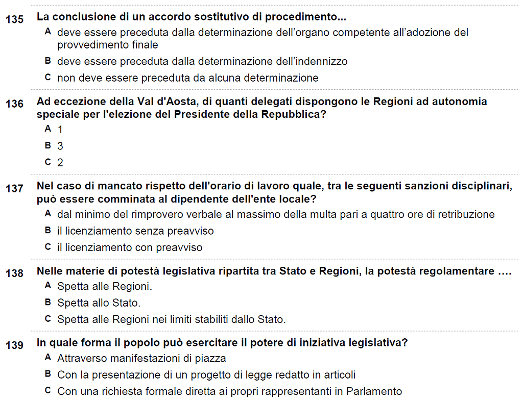 Mini Prova Concorsuale: 5 Domande - Concorsi Pubblici - Community Omniavis