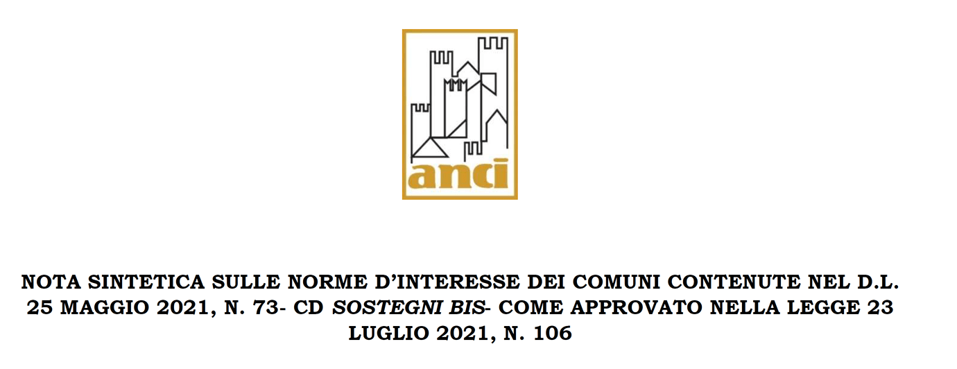 Legge 23 Luglio 2021 N. 106 Sintesi