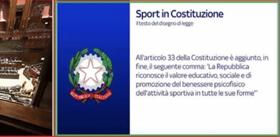 Sport In Costituzione: Il Senato Approva In Prima Lettura Il Disegno Di ...